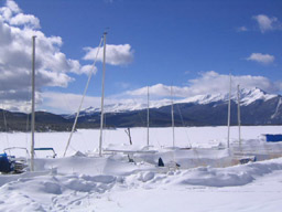Lake Dillon Marina in the winter